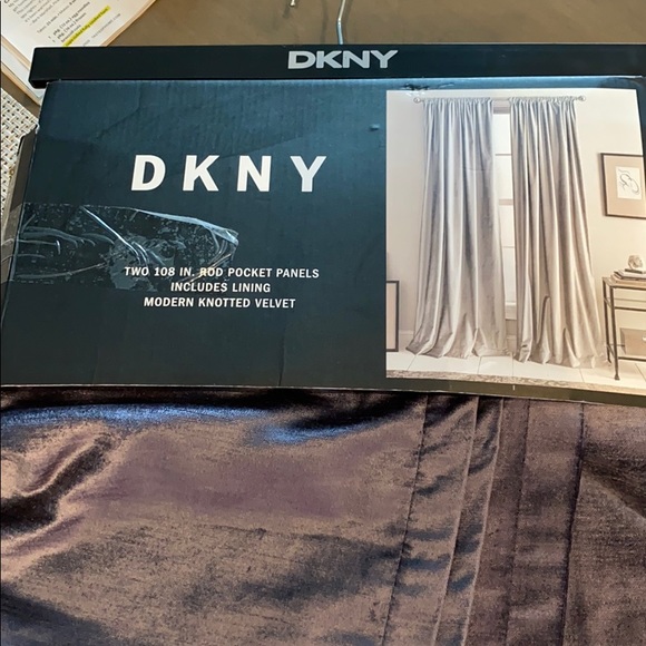 DKNY NIP Modern Velvet 50" x 108" Curtain Set - Picture 2 of 6